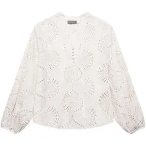 Mint Velvet Cream Broderie Cotton Blouse